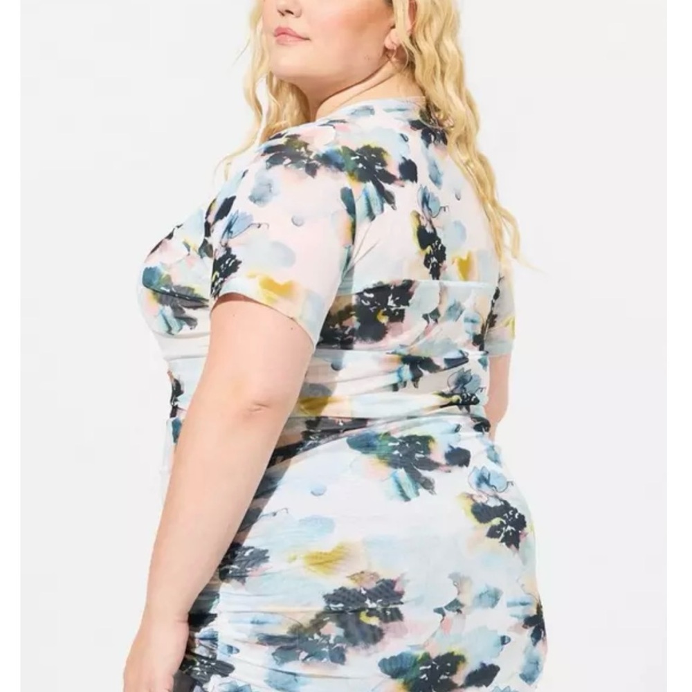 Torrid Blue Ruched Short Sleeve T-Shirt - Picture 3 of 8